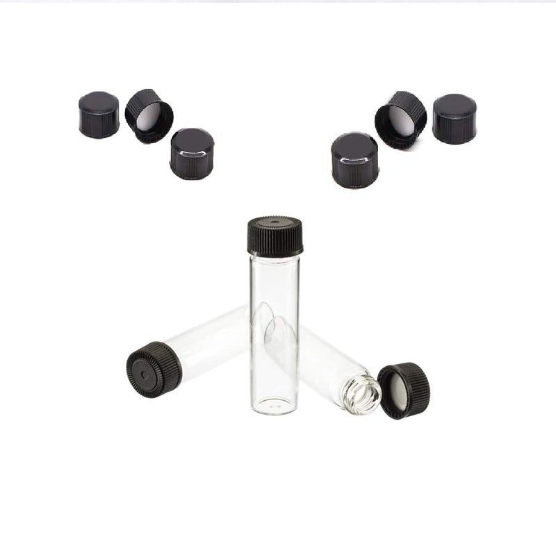 SUCOHANS Pack of 100 Glass Vials with Black Phenolic Screw Caps (4ml, Clear) - Image 3